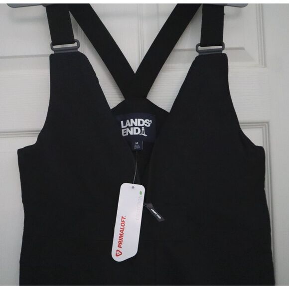 Lands' End Women's Sz M Black Expedition Waterproof Insulated Snow Bibs - Picture 5 of 16
